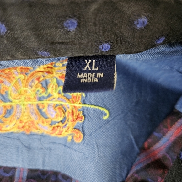 Robert Graham Shirt Multicolor Striped Long Sleeve Button Up Collared XL - Picture 7 of 7